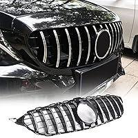 MCARCAR KIT W205 Front Grill Grille for Mercedes Benz C-Class W205 C180 C200 C250 C300 C400 2015-2018 (models without camera) Front Hood Grille Cover Front Kidney Grille (Silver Color)