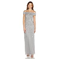 Adrianna Papell Women's Off Shoulder Beaded Gown
