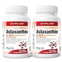 (2-Pack) Vita-Age Astaxanthin Ultra 12mg, 120 Capsules, Supports Joint, Skin, Eye Health Naturally