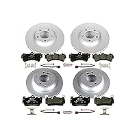 Power Stop ESK4500 Euro-Stop Brake Kit and 2 Front & 2 Rear Sensor Wires