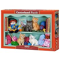 CASTORLAND 500 Piece Jigsaw Puzzle, Kitten Shelves, Animal Puzzle, Cat Puzzle, Kittie Puzzle, Cute Cats, Adult Puzzles, Castorland B-53377