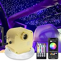 AMKI Twinkle 16w Fiber Optic Star Ceiling Light kit, 450pcs 0.03in 9.8ft Strands Starlight Headliner kit for Car Home Ceiling Decor Sound Activated Bluetooth/APP Remote Control RGBW Light Engine