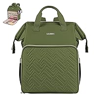 Leudes Knitting Bag Backpack, Yarn Storage Organizer Large Crochet Bag Tote Christmas Gift Yarn Holder Case for Carrying Projects, Knitting Needles (Army Green)
