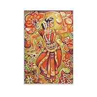 Indian Classical Dance Painting Poster Poster Decorative Painting Canvas Wall Art Living Room Posters Bedroom Painting 08x12inch(20x30cm)