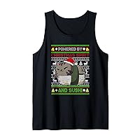 Cat Powered by Christmas Spirit and Sushi Tank Top