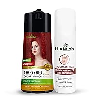 Herbishh Hair Color Shampoo for Gray Hair Cherry Red 400 Ml + Underarm Cream, Dark Spot Corrector Cream 100 gm