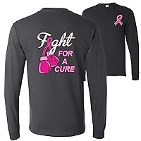 Fight for A Cure Breast Cancer Awareness Front&Back Mens Long Sleeves