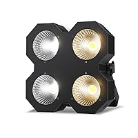 LED Blinder Stage Lights, 200W COB Stage Par Lights Cool White and Warm White Uplighting, DMX/Master-Slave DJ Lights, Blinder & Strobe Stage Lighting for Church Wedding Concert Theater Show