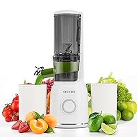 Cold Press Juicer with Stainless Steel Prong Spiral Auger & Mesh Free Filter, Slow Juicer with Quiet Motor & Reverse Function for Vegetables and Fruits, Masticating Juicer Machines with Brush