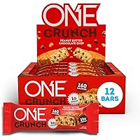 ONE Protein Bars, Crunch Peanut Butter Chocolate Chip, Gluten Free Protein Bars With 12g Protein And Only 1g Sugar, Healthy And Guilt-Free Snacking For Any Occasion (12 Count)