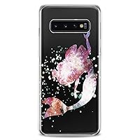 Case Compatible with Samsung S24 S23 S22 Plus S21 FE Ultra S20+ S10 Note 20 S10e S9 Flexible Silicone Print Pink Women Colorful Kids Clear Cute Girly Slim fit Figure Design Cute Mermaid Luxury