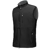Men's Running Vest Outerwear, Lightweight Windproof Fleece-Lined Softshell Sleeveless Jacket for Golf