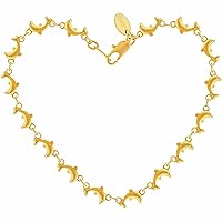 LIFETIME JEWELRY Dolphin Chain Anklet for Women Men and Teen 24k Real Gold Plated
