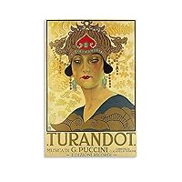 Vintage Poster Turandot Opera Puccini Princess Retro Decor Canvas Wall Art Prints for Wall Decor Room Decor Bedroom Decor Gifts 20x30inch(50x75cm) Unframe-Style