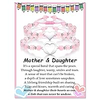 MANVEN Mother Daughter Heart Matching Bracelet Christmas Gifts for Mother Daughter Mommy and Me Bracelets Set for 2