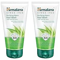 Himalaya Purifying Neem Face Wash for Deep Cleaning & Occasional Acne, Gentle Non-Drying Daily Cleanser, Free from Parabens, SLS and Phthalates, 150 ml (5.07 oz) (Pack of 2)