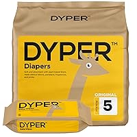 DYPER Viscose from Bamboo Baby Diapers Size 5 + 1 Pack Wet Wipes | Honest Ingredients | Made with Plant-Based* Materials | Hypoallergenic for Sensitive Skin, Unscented