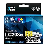 E-Z Ink (TM Compatible Ink Cartridge Replacement for Brother LC203 XL LC203XL to Use with MFC-J480DW MFC-J880DW MFC-J4420DW MFC-J680DW MFC-J885DW (Black, 3Pack)
