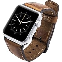 Venito Tuscany Leather Watch Strap Compatible with Apple Watch 44mm 42mm 40mm 38mm - Replacement Strap for iWatch Series 1 2 3 4 5 6 7 SE
