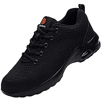 DYKHMILY Steel Toe Sneakers for Men Women Lightweight Work Shoes Slip Resistant Safety Shoes Indestructible Construction Shoe