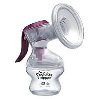 Tommee Tippee Made for Me Single Manual Breast Pump | Soft, Cushioned Silicone Cup | Reduced Hand Strain Clear