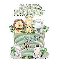 Jungle Animal Cake Topper Safari Animal Cake Topper for Wild AnimalsThemed Birthday Baby Shower Party Supplies