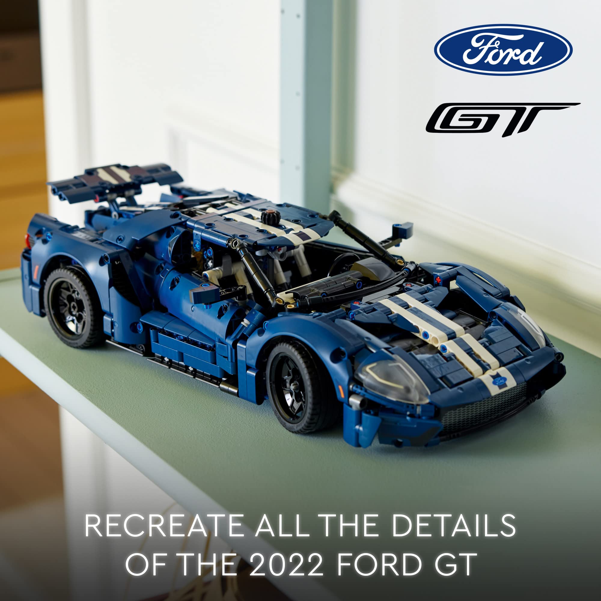 LEGO Technic 2022 Ford GT 42154 Car Model Kit for Adults to Build, Collectible Set, 1:12 Scale Supercar with Authentic Features, Gift Idea That Fuels Creativity and Imagination