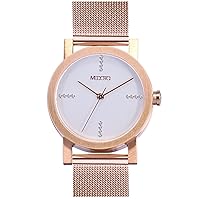 MEDOTA Stainless Steel Waterproof Watch Minimalist Luxury Series Swiss Watch Quartz Womens Watch - No. 21703 (Rose)