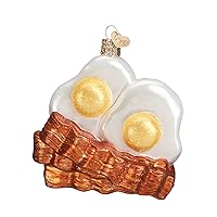 Old World Christmas Ornaments: Bacon And Eggs Glass Blown Ornaments for Christmas Tree