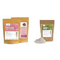 Bentonite Clay and French Pink Clay Powder 4 Oz - Healing Clay for Face Mask Skin Care Detox, Clay Mask for Blackheads and Pores