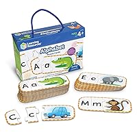Learning Resources Alphabet Puzzle Cards, Kindergarten Readniness, Self Correcting Puzzles, Ages 4+, Multi