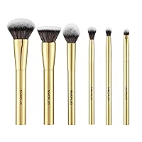 Artist's Arsenal Makeup Brush Set for Professional Make up | Eyeshadow Blending Brushes | Foundation, Blush, Powder and Foundation Brush (Golden) 6 pc