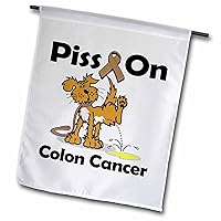 3dRose fl_115812_1 Piss on Colon Cancer Awareness Ribbon Cause Design Garden Flag, 12 by 18-Inch