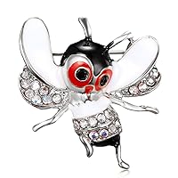 Rinhoo Fashion Crystal Bee Brooch Vintage Enamel Animal Brooch For Women Men Statement Jewelry Clever