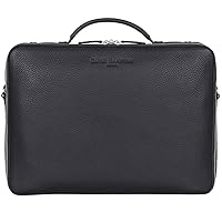 David Hampton Richmond Leather Laptop Briefcase Slate Grey