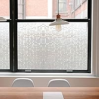 Privacy Window Films, Translucent Glass Tint Static Cling Treatment Reflects Rainbow Effect with Sunlight - Home Security and Decorative, Heat Control, UV Prevention (Crystal Mosaic, 11.81x78.7 in)