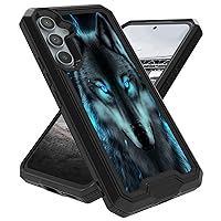 for Samsung Galaxy A54 5G Case, Dual Layer Heavy Duty Rugged Protective Phone Shell, Premium Shock Absorption Case for Galaxy A54 5G, Wolf with Glowing Eyes in The Dark