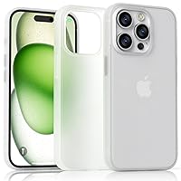 Clear Translucent Plastic Case Compatible with iPhone 15 Plus, Hard Thick Matte Grippy Frosted Shockproof Cell Phone Case Compatible with iPhone 15 Plus 6.7