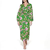 kensie Women's Floral Printed Maxi Contemporary Dress