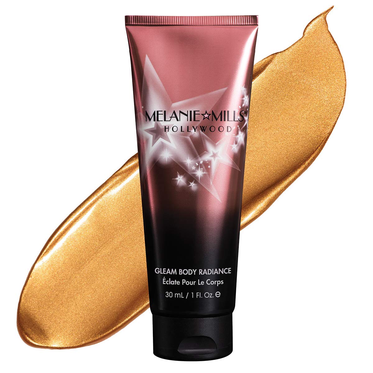 Melanie Mills Hollywood Gleam Body Radiance All In One Makeup, Moisturizer & Glow For Face & Body - Rose Gold, Mini 1 fl.oz.