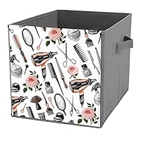 Barber Tools Salon Kits Large Cubes Storage Bins Collapsible Canvas Storage Box Closet Organizers for Shelves