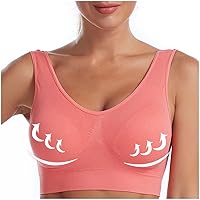Seamless Wirefree Push Up Bras for Women Comfortable Padded U Back Bra Lift Up Bra Light Support Sports T-Shirt Bra