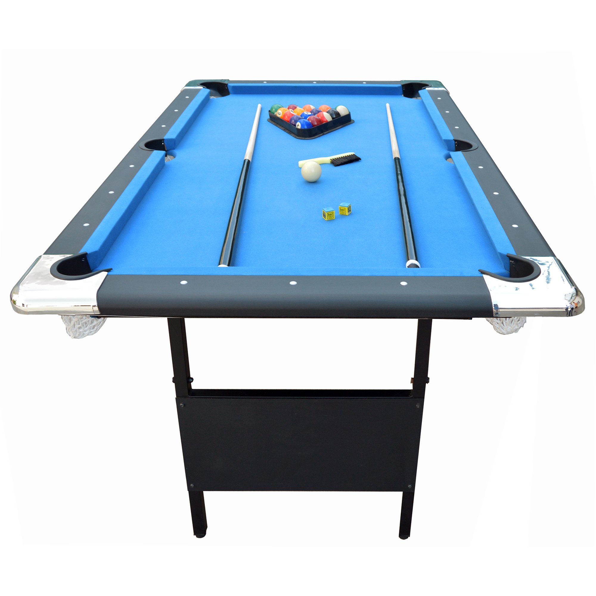 Hathaway Fairmont Portable 6-Ft Pool Table for Families with Easy Folding for Storage, Includes Balls, Cues, Chalk