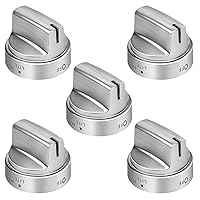 Blutoget Upgraded WB03X24818 Gas Stove Knob Replacement 5 Pack 100% Stainless Steel Gas Range Oven Stove Knob AP5989029 PS11729081 Fit for GE Stove Knob PD00037240 (Not Universal)-10 Years Warranty