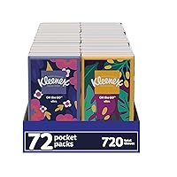 Kleenex On-The-Go Facial Tissues, 72 On-The-Go Packs (3 Trays of 24 Packs), 10 Tissues per Box (720 Total Tissues), 3-Ply, Packaging May Vary