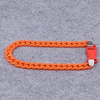 Acrylic Chunky Cuban Chain Necklace for Men Women Statement Wide Curb Link Padlock Necklace Fashion Jewelry 5B9L9 (orange)