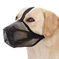 Crazy Felix Dog Muzzle, Soft Mesh Muzzle for Small Medium Large Dogs Labrador German Shepherd, Breathable Adjustable Muzzles for Biting, Chewing, and Scavenging, Allows Panting and Drinking(Black, M)
