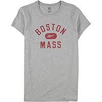 Reebok Womens Boston Mass Graphic T-Shirt, Grey, Large