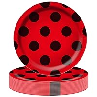 30Pcs Ladybug Party Plates,Ladybug Birthday Party Supplies,Suitable for Girl's Birthday Party Decoration
