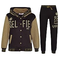 A2Z Kids Girls Boys Tracksuit Designer #Selfie Embroidered Top & Bottom Jogging Suit